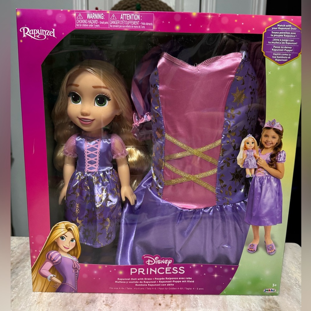 Disney Rapunzel Doll with Purple and Pink Dress